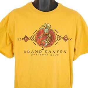 Grand Canyon T Shirt Mens Size XL Yellow National Park Kokopelli Native American